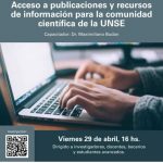 Capacitación: «Acceso a publicaciones y recursos de información para la comunidad científica de la UNSE».