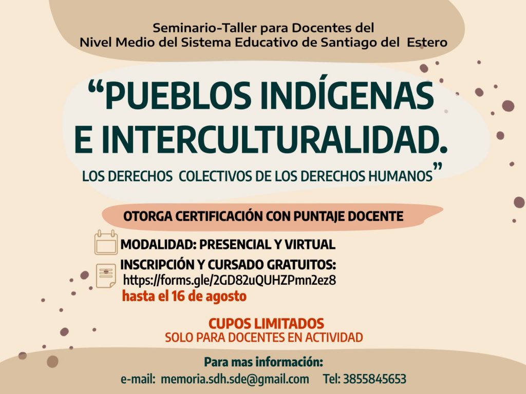 Invitación al Seminario-taller: «Pueblos indígenas e interculturalidad. Los derechos colectivos de los derechos humanos»